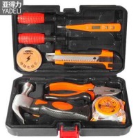 新款13件套多功能五金工具套裝車家兩用組合工具箱帶尖嘴鉗8013-1